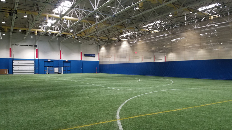 An indoor soccer field at the National Sports Center in Blaine, Minnesota