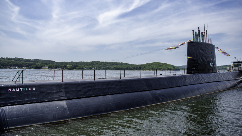 The USS Nautilus, the world's first nuclear submarine, in Groton, Connecticut