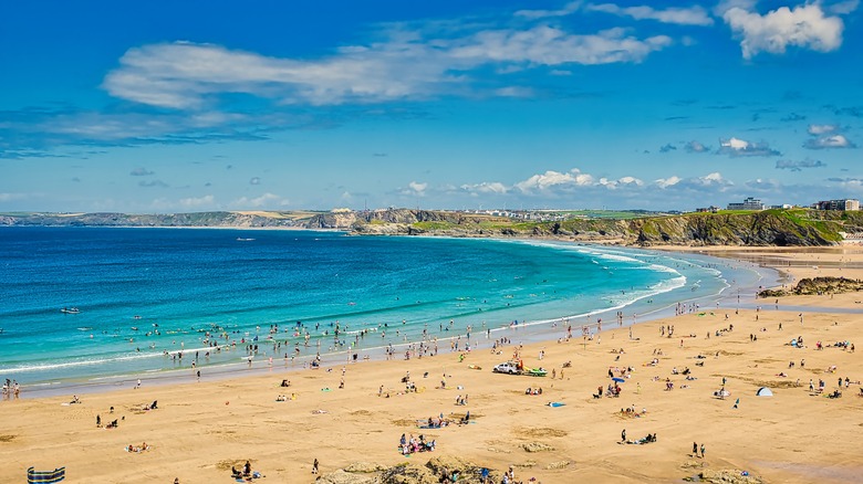 Towan Beach in Newquay Bay