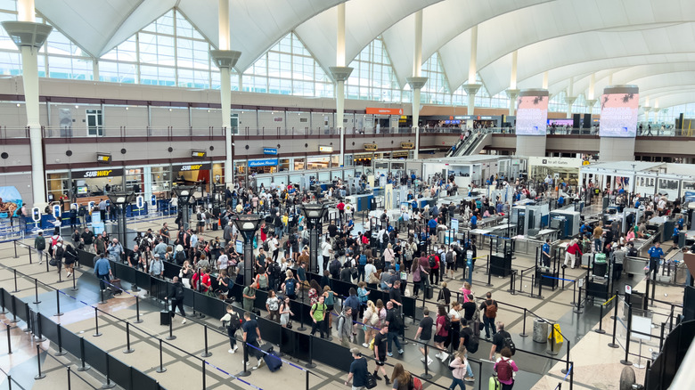 TSA security line at the airport