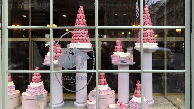 Macaron display at Ladurée