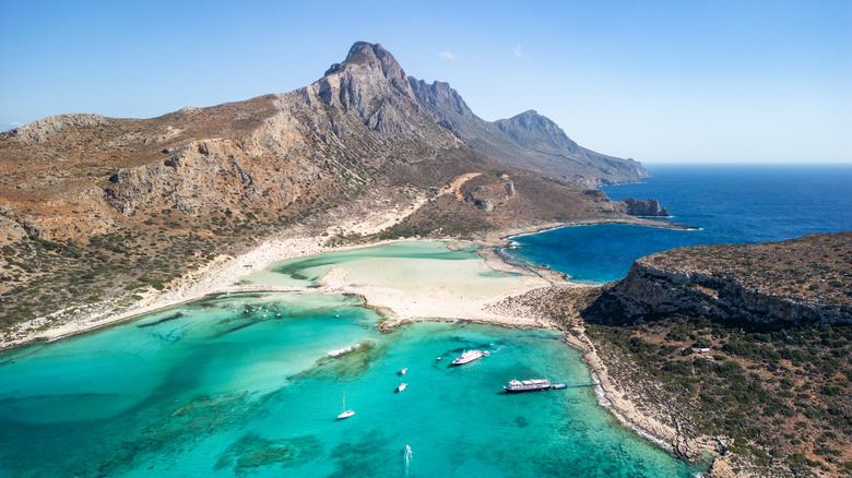 An aerial view of Balos Beach Lagoon
