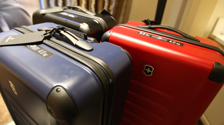 Victorinox suitcases in a hotel room