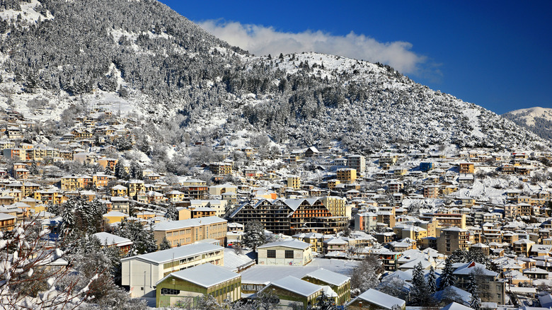 Karpenisi, Greece, Aerial view in Winter