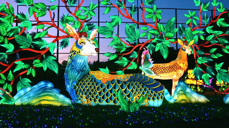 Lgiht up deer installation from Tianyu Arts and Culture