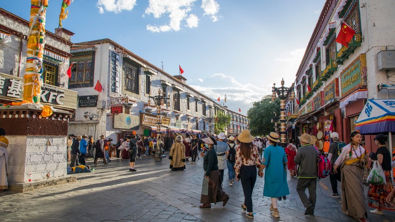 View of streets in Tibet