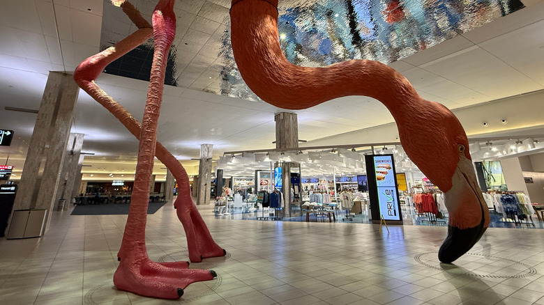 Flamingo statue at Tampa International Airport