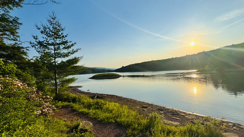 River and hiking trail in the Catskills