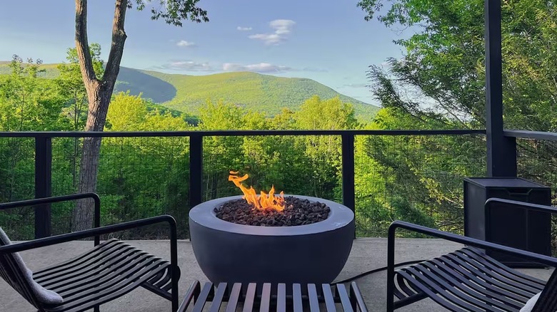 View of the mountains at the Zink Cabin in Kerhonkson, New York