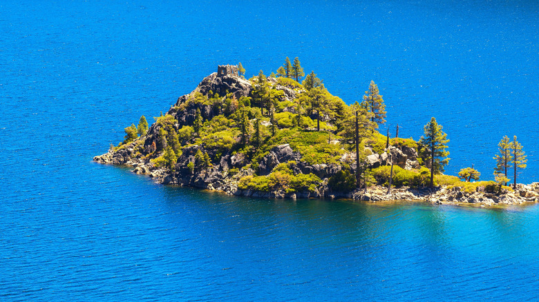 Overhead view of Fannette Island and its legendary Tea Room