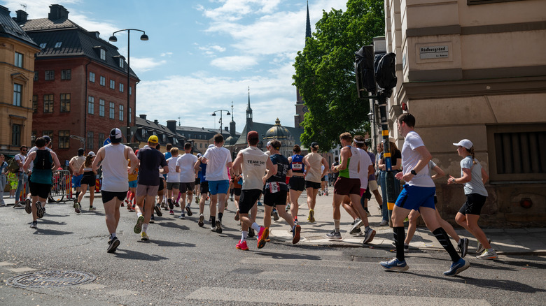 Runners in the Annual Stockholm Marathon