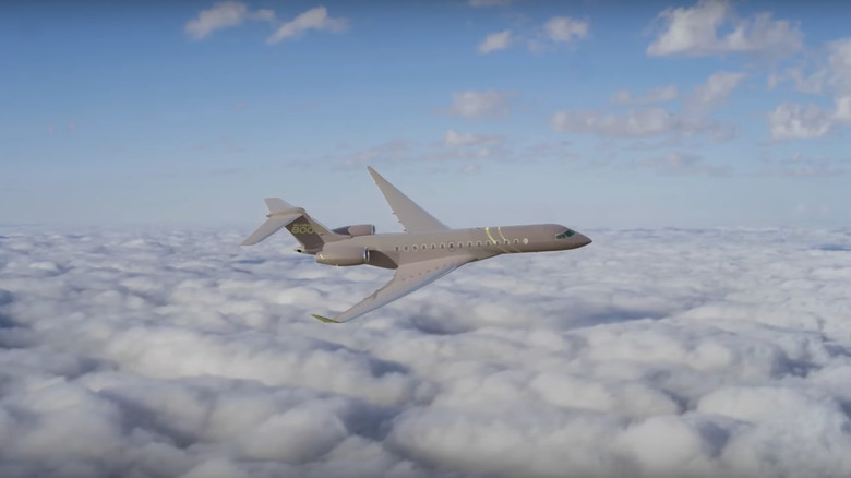 Bombardier Global 8000 in flight