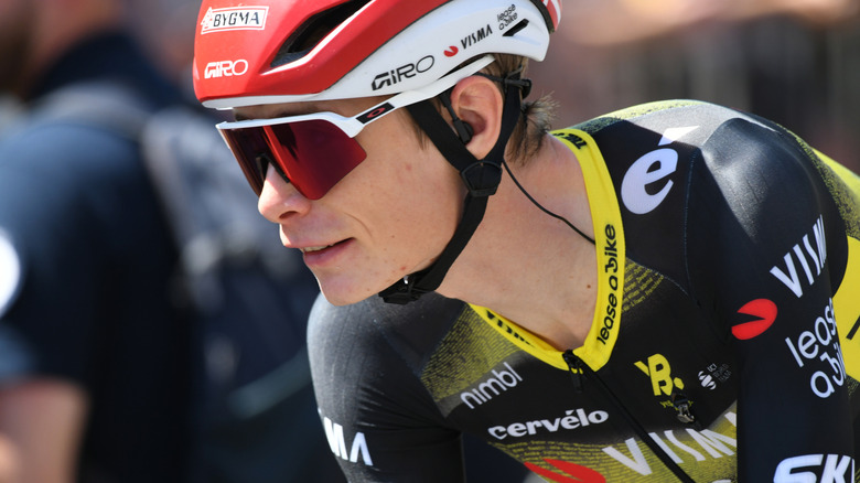 Jonas Vingegaard competing in the 2025 Tour de France