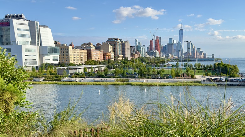 View of Manhattan's skyline from the west side piers