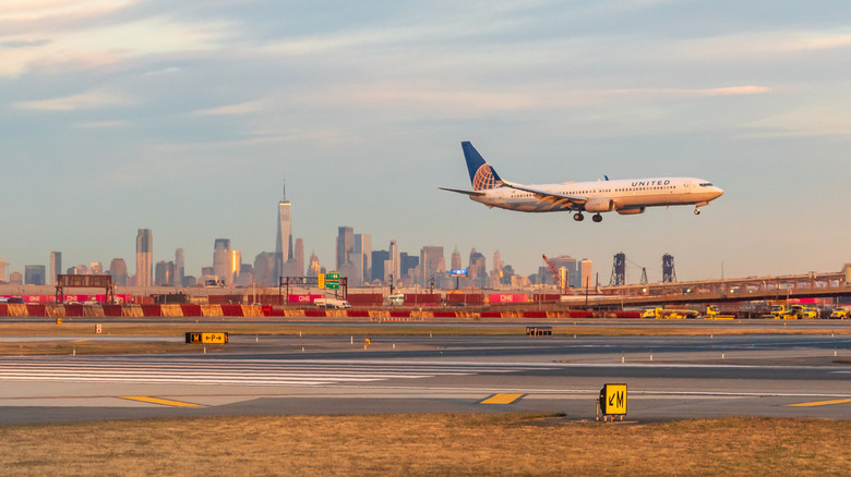 Plane taking off from the Newark Liberty International Airport