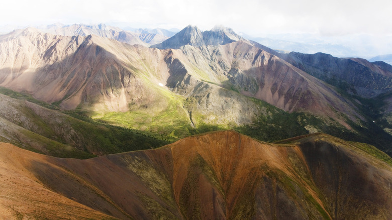 Ariel view of the Mackenzie Mountains, Canada