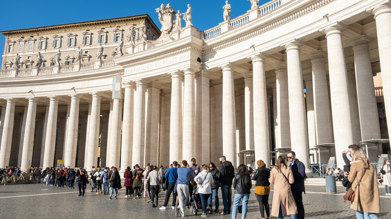 People waiting in line at the Vatican