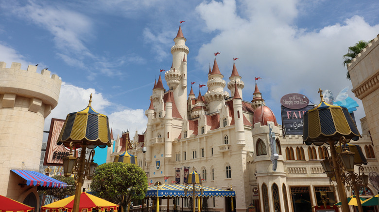 Universal Studios Sentosa castle and themed structures