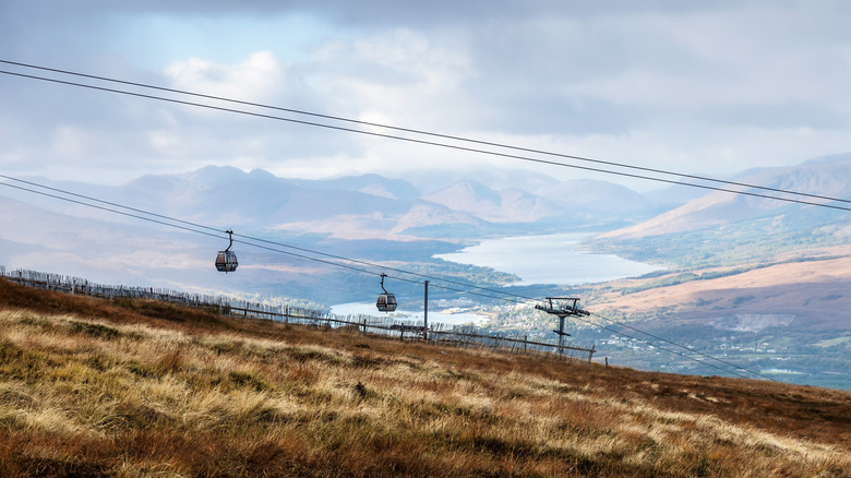 The Nevis Range Mountain Gondola transports visitors across the Aonach and Nevis mountain ranges, backdropped by panoramic views of lochs and highlands