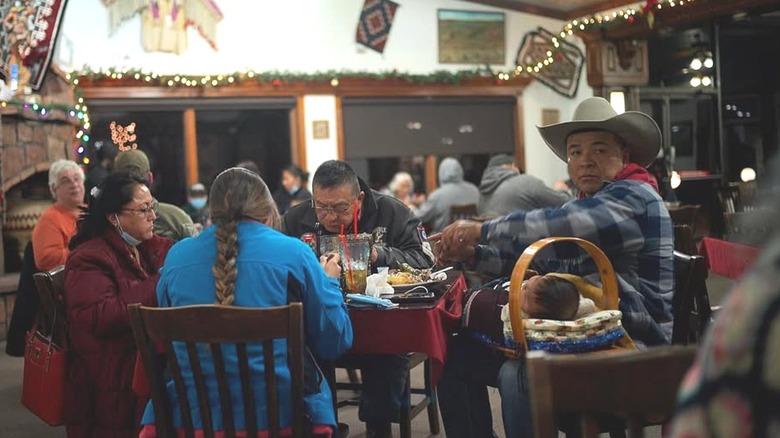 Customers eating at Cameron Trading Post