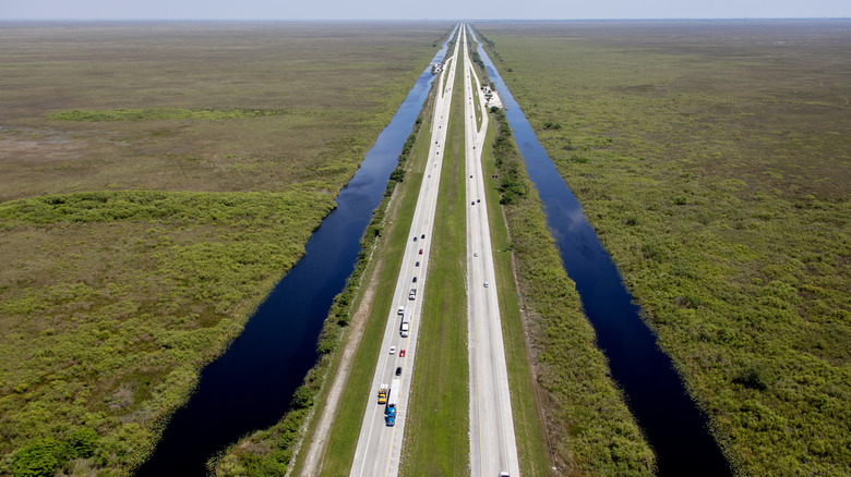 I-75 stretching through marshland