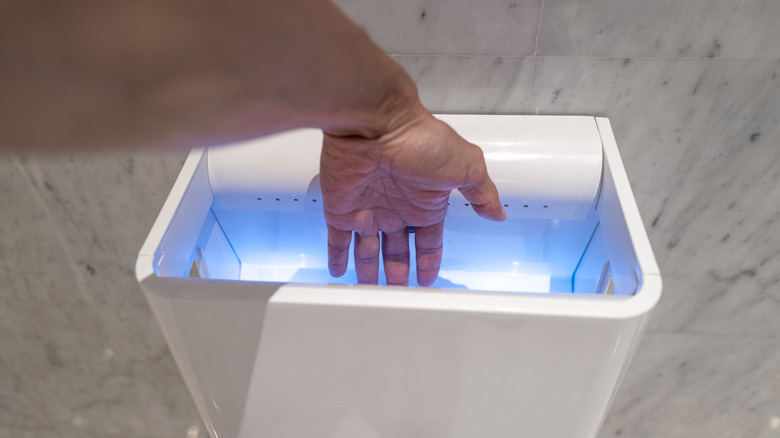 Hand entering the dreaded hand dryer