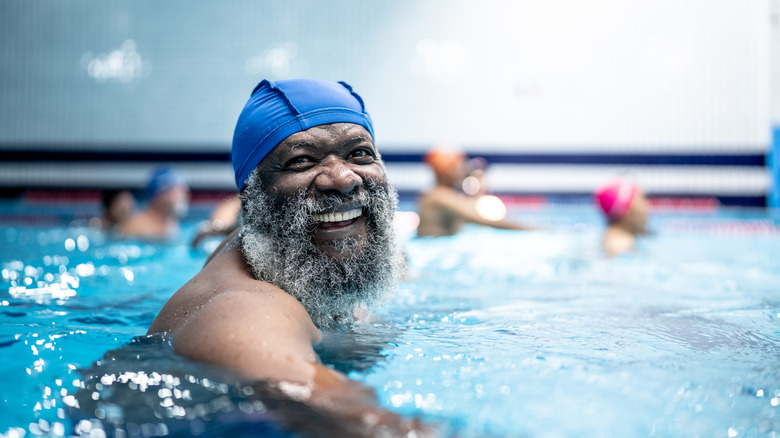 Man swimming in a pool