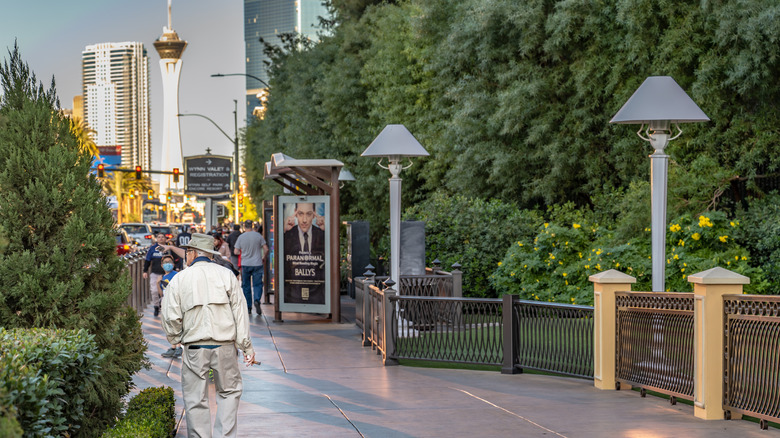 Older person walking on street in Las Vegas