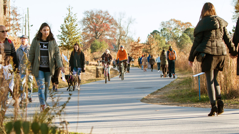 Locals walking and biking in Atlanta