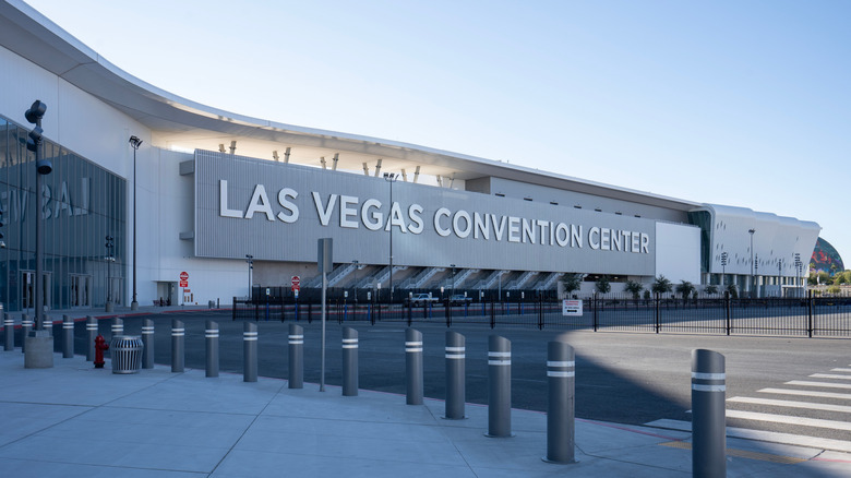 Empty exterior of the Las Vegas Convention Center