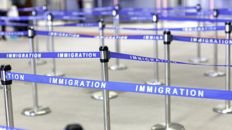 Immigration line to enter the U.S.