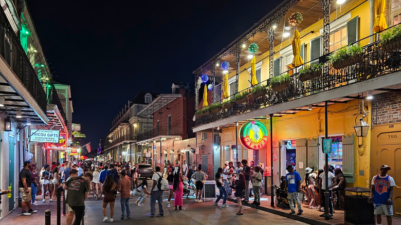 Bourbon Street at night