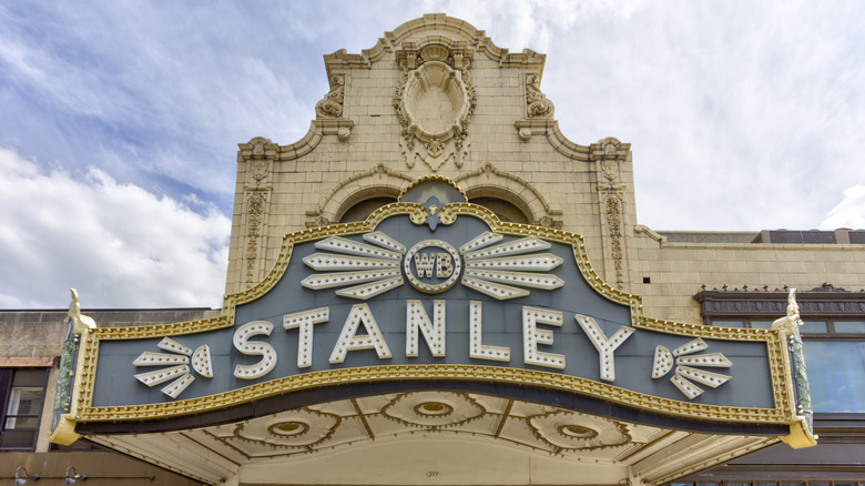 Local landmark Stanley Theatre's marquee