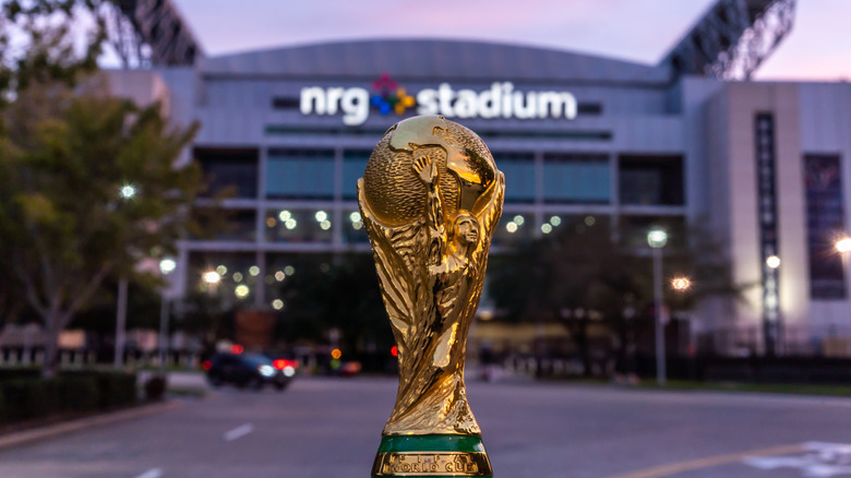 FIFA World Cup trophy outside NRG Stadium in Houston