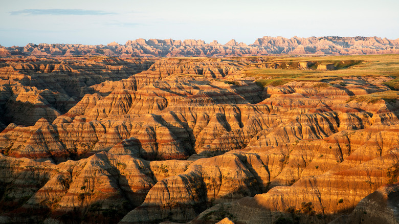 early morning badlands rocks