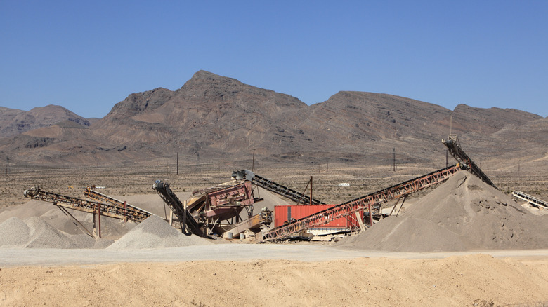 Mining equipment in the deserts of Nevada