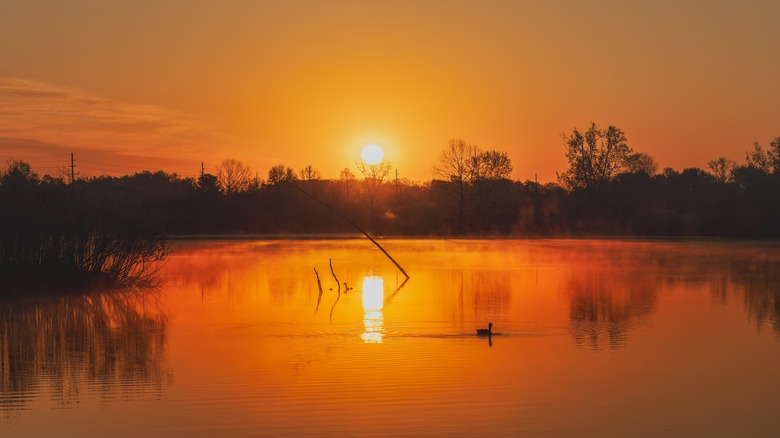 sunrise in Pickerington Ponds Metro Park in Pickerington, Ohio