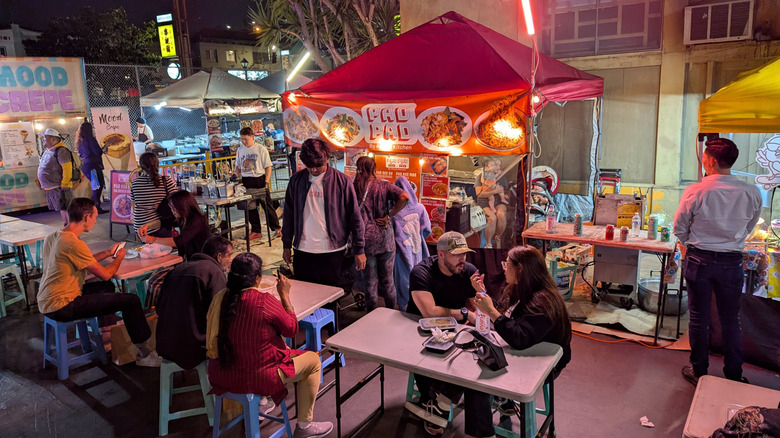 Thai street food vendors in Chinatown Los Angeles