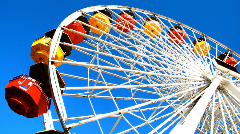 The ferris wheel on the Santa Monica Pier in Los Angeles, CA