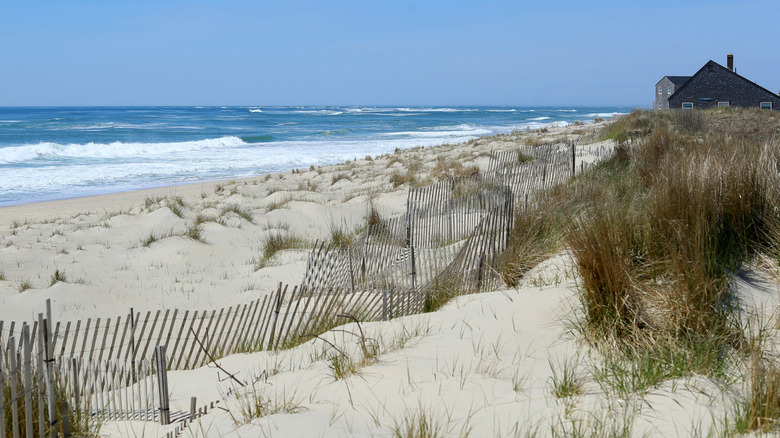View of Madaket Beach with a  house in the background