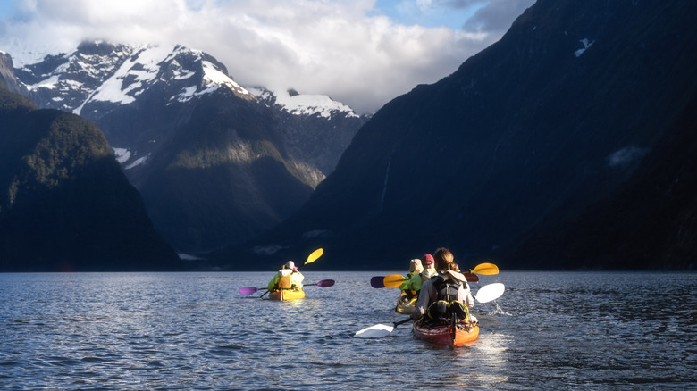 Kayaking in Milford Sound, Fiordland National Park, New Zealand