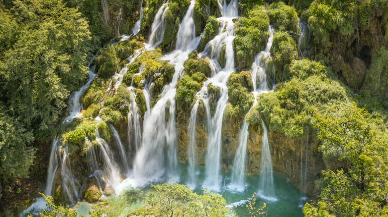 Waterfalls in Plitvice Lakes National Park, Croatia.