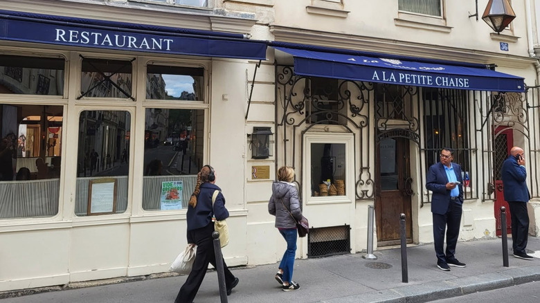 Exterior of La Petite Chaise in Paris, France