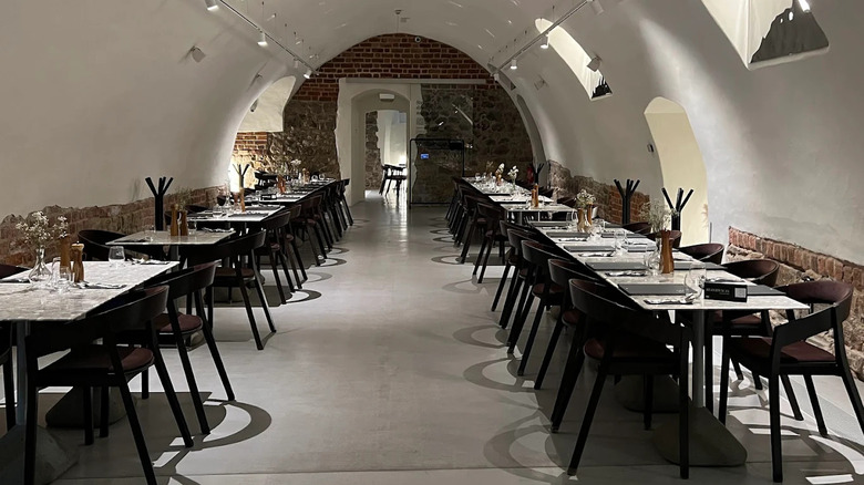 Dining room inside Piwnica Swidnicka in Wrocław, Poland
