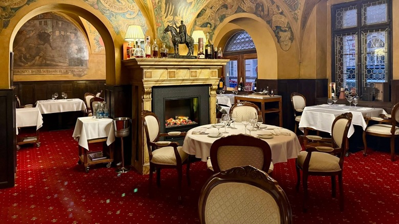 Dining room inside U Malířů 1543 in Prague, Czech Republic