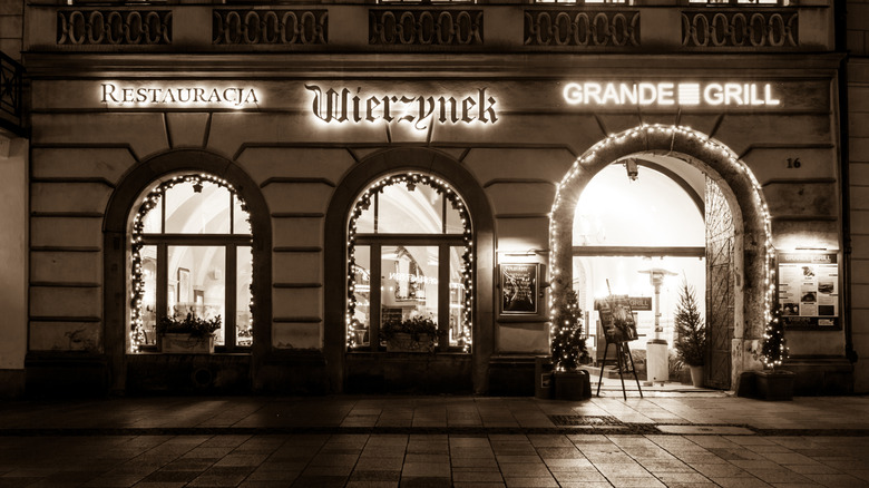 Exterior of Wierzynek in Krakow, Poland