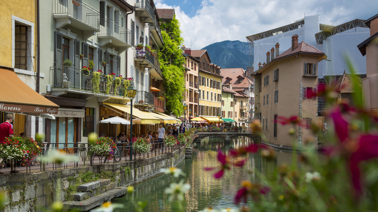 A canal in Annecy, France, in summertime