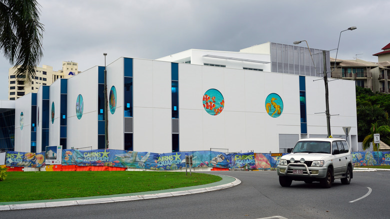 The facade of the Cairns Aquarium in Cairns, Australia.