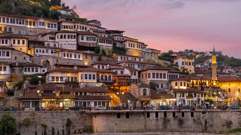 iconic homes in the city of Berat in Albania