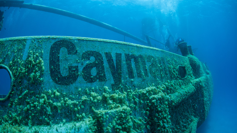 The "Cayman" shipwreck near Grand Cayman Island in the Caribbean